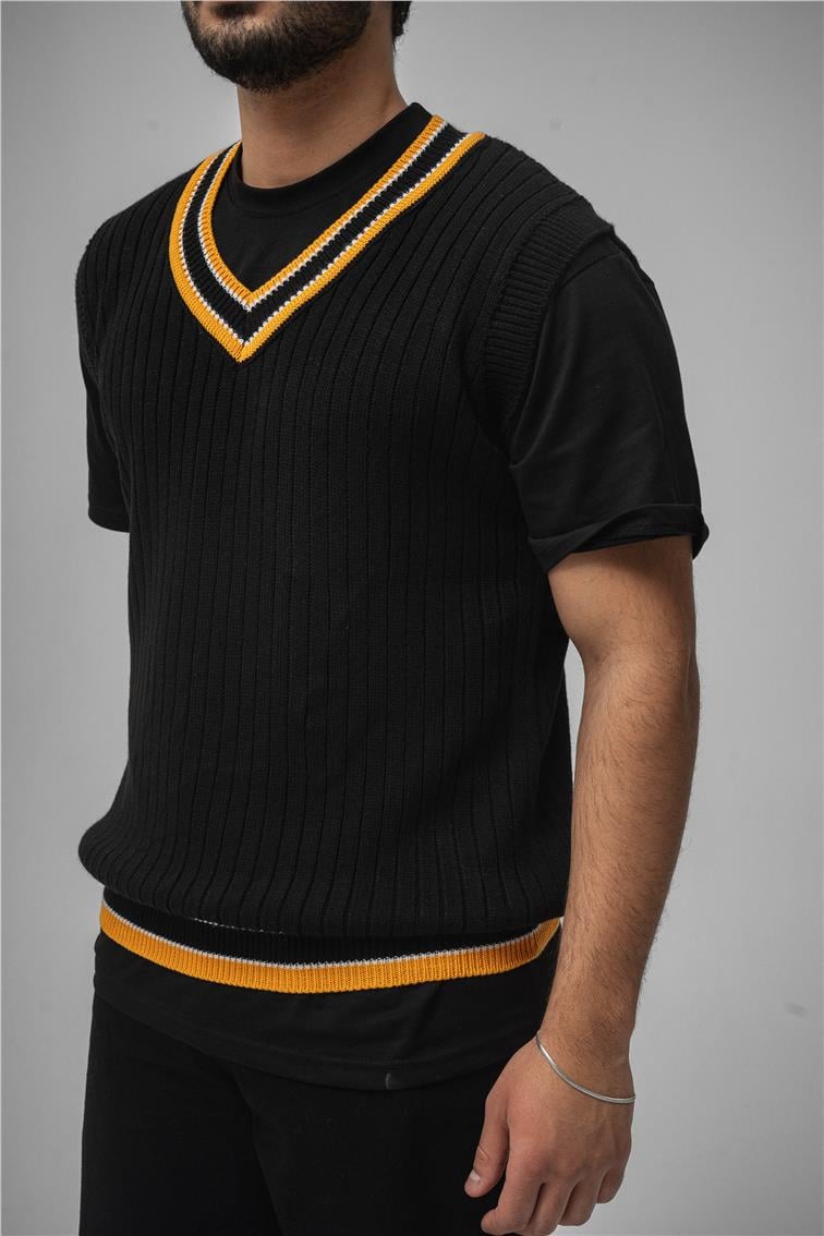 Knit Sıfır Kol Siyah