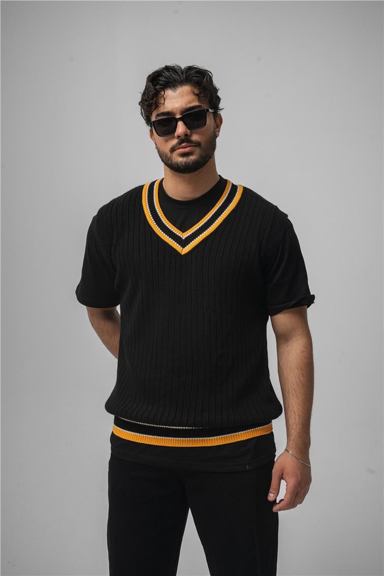 Knit Sıfır Kol Siyah