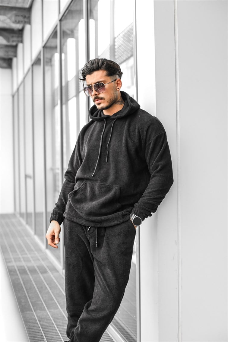Kolu Lastikli Kapüşonlu Oversize Sweatshirt
