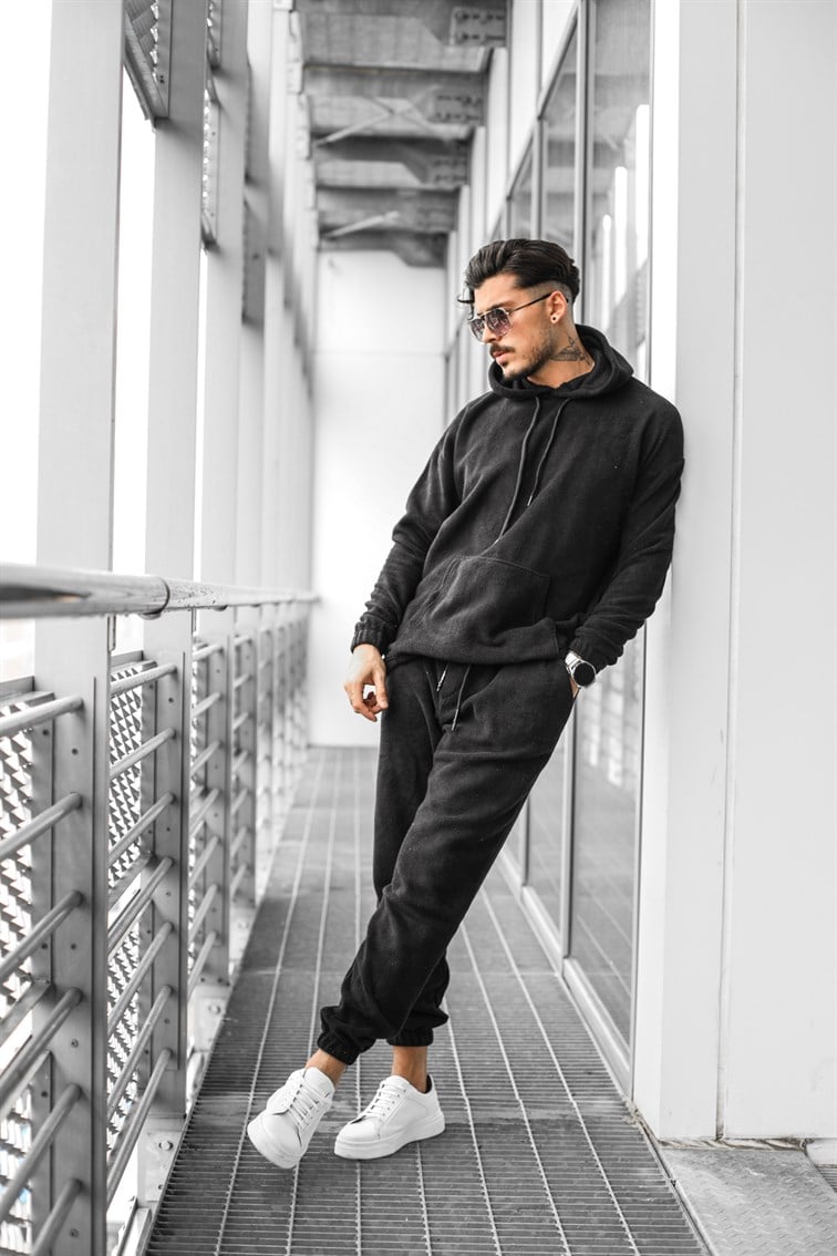 Kolu Lastikli Kapüşonlu Oversize Sweatshirt
