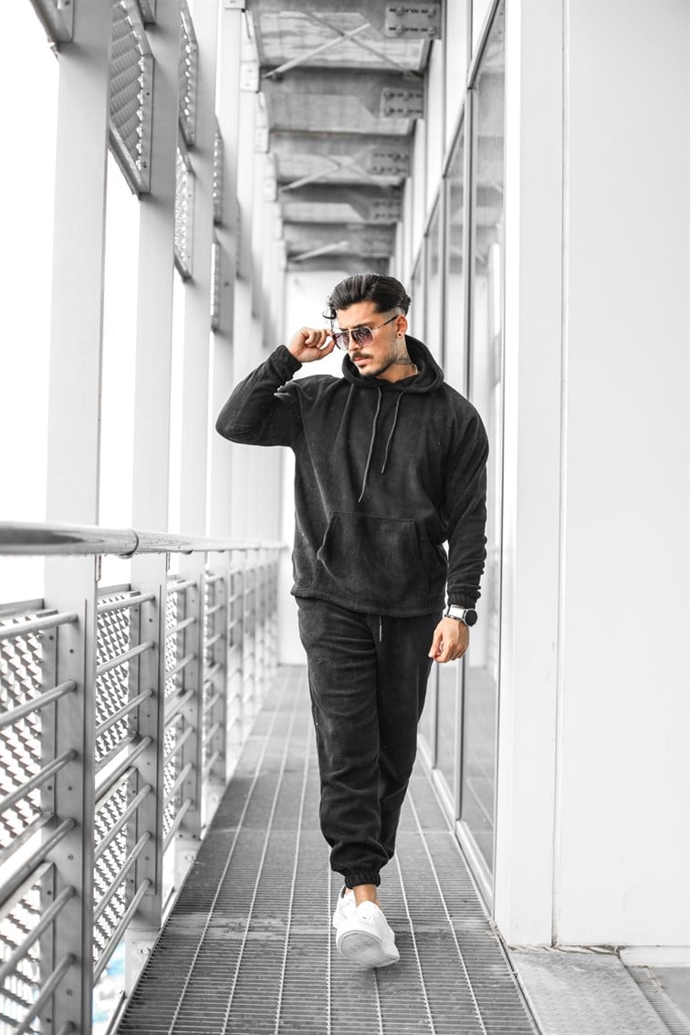 Kolu Lastikli Kapüşonlu Oversize Sweatshirt