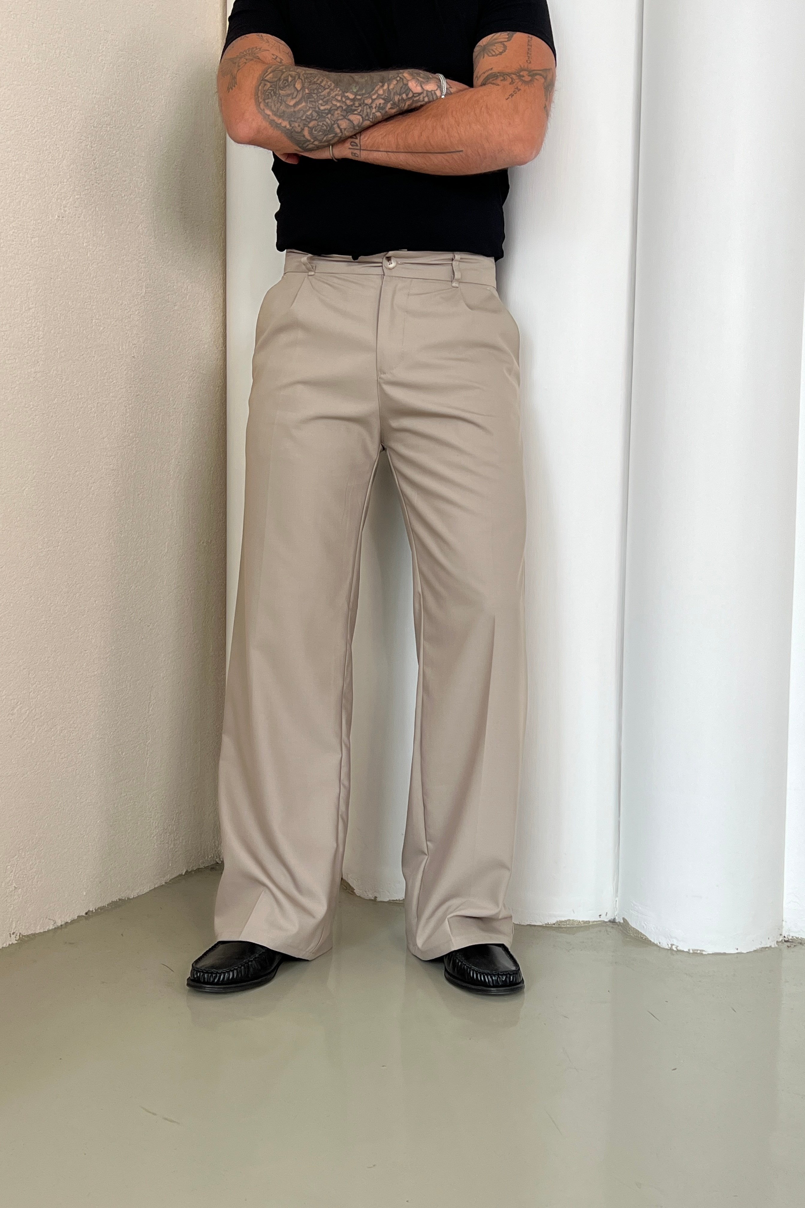 Kore Model Bol Pantolon Krem