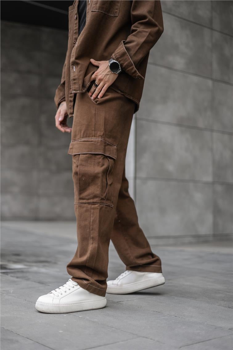 Kot Kargo Cepli Baggy Pantolon Kahve