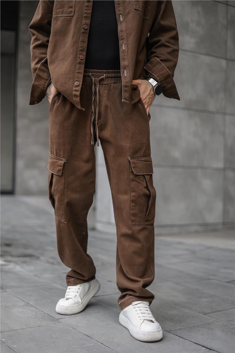 Kot Kargo Cepli Baggy Pantolon Kahve