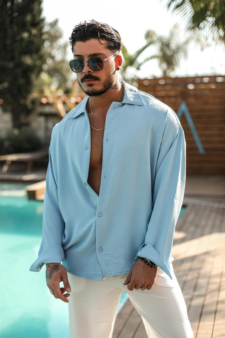 Krinkıl Special Oversize Gömlek Bebe Mavisi
