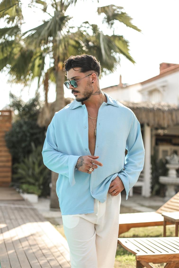 Krinkıl Special Oversize Gömlek Bebe Mavisi