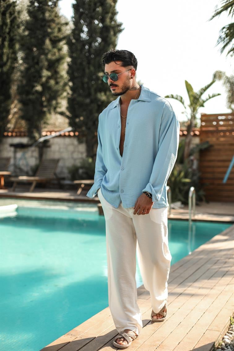 Krinkıl Special Oversize Gömlek Bebe Mavisi