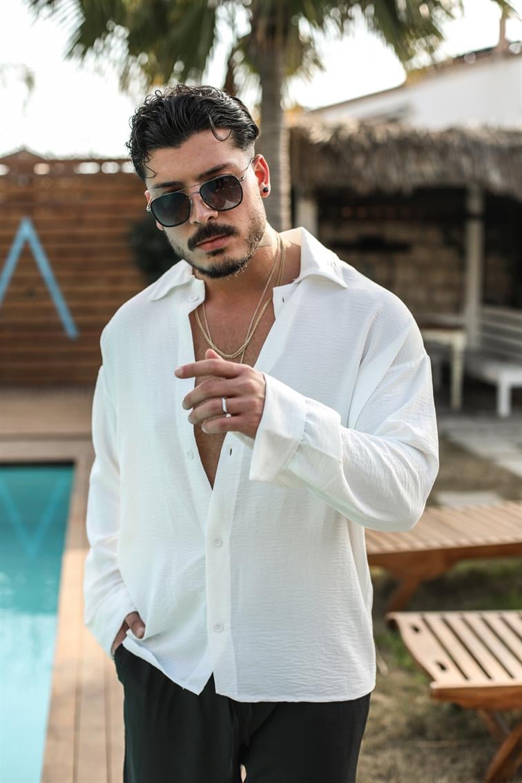 Krınkil Special Overisze Gömlek Beyaz