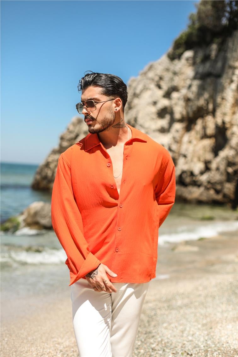 Krinkıl Special Oversize Gömlek Kırmızı