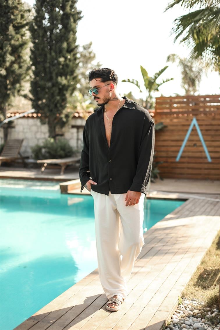 Krinkıl Special Oversize Gömlek Siyah