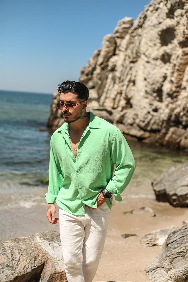Krinkıl Special Oversize Gömlek Yeşil