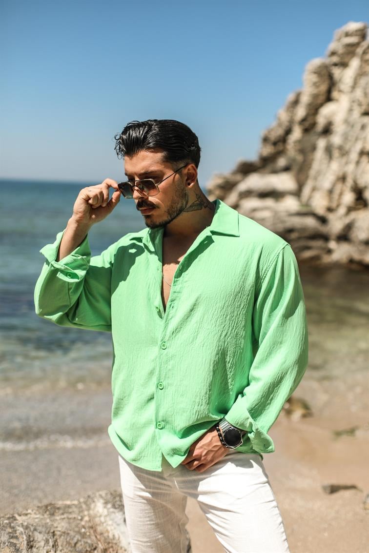 Krinkıl Special Oversize Gömlek Yeşil