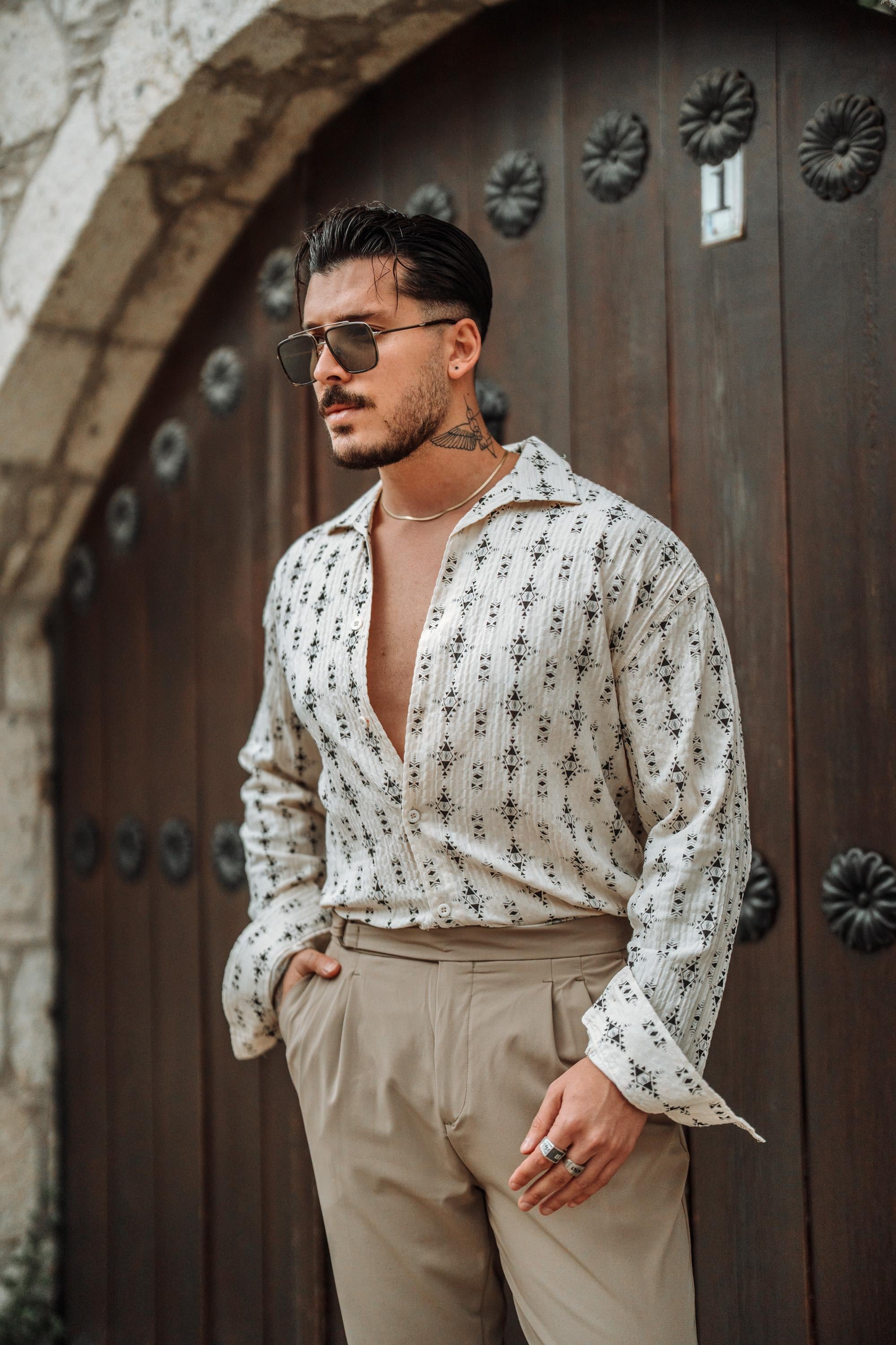Kroşe Oversize Gömlek Siyah