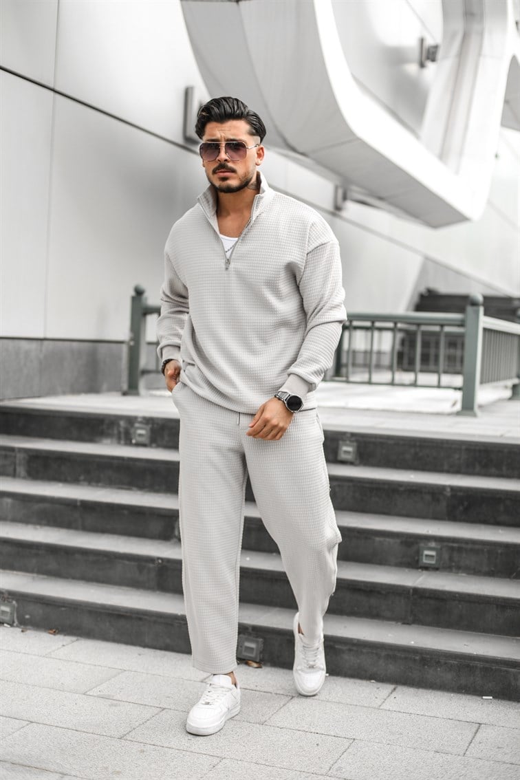 Küp Desenli Oversize Sweatshirt