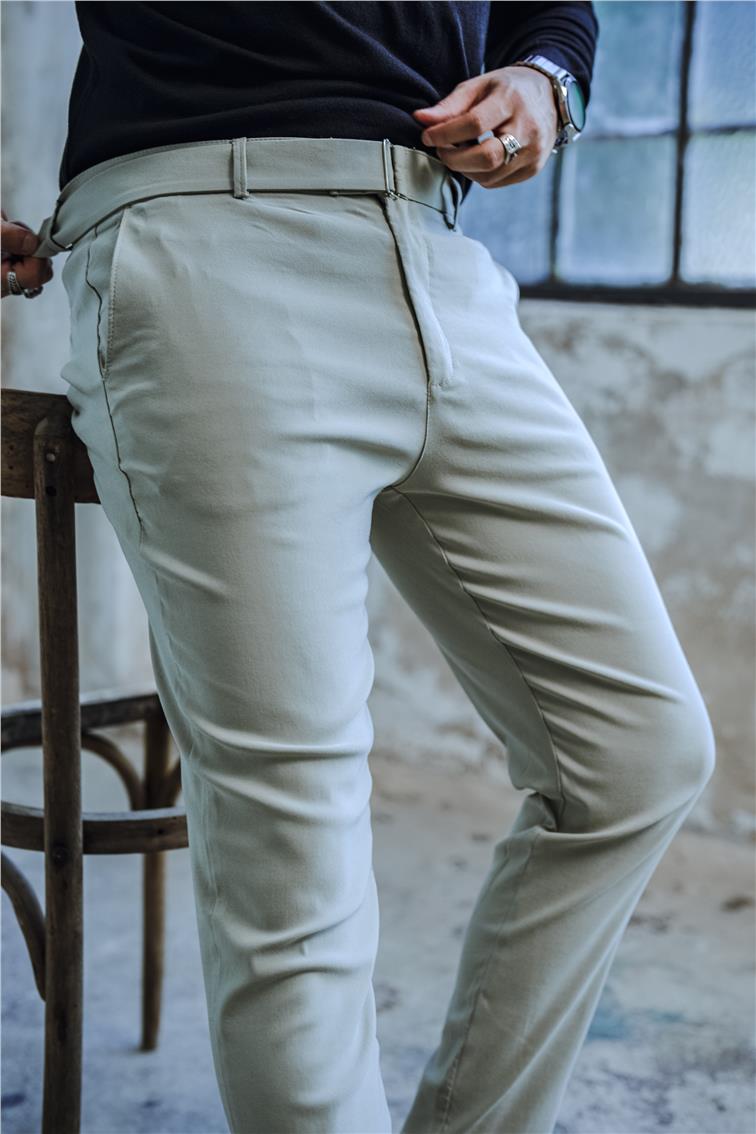 Kuşak Kemerli Klasik Pantolon Mint
