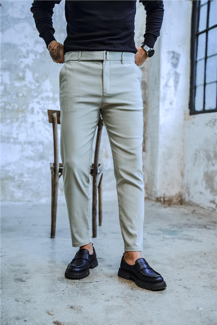 Kuşak Kemerli Klasik Pantolon Mint