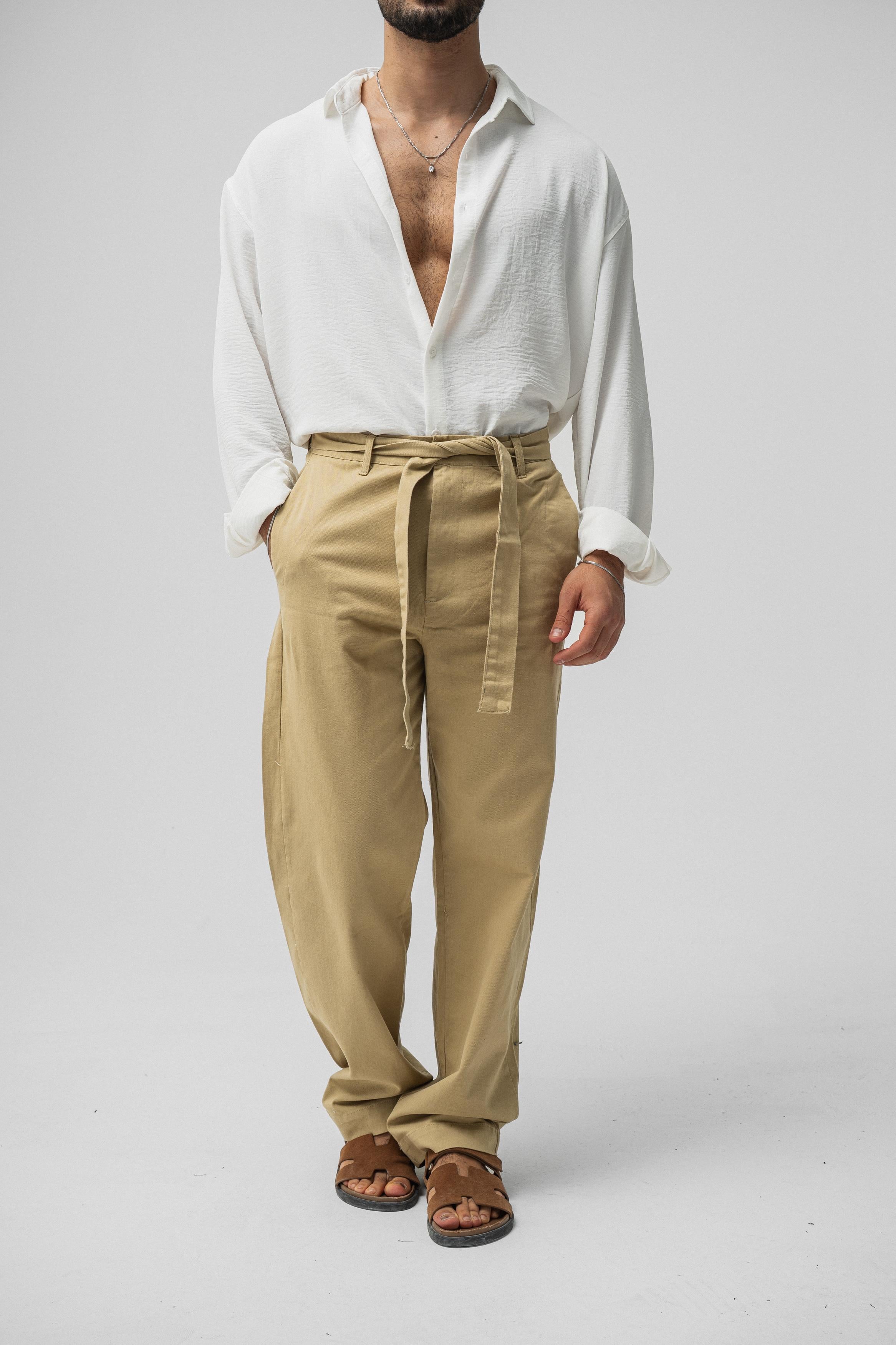 Kuşaklı Baggy Pantolon Mint