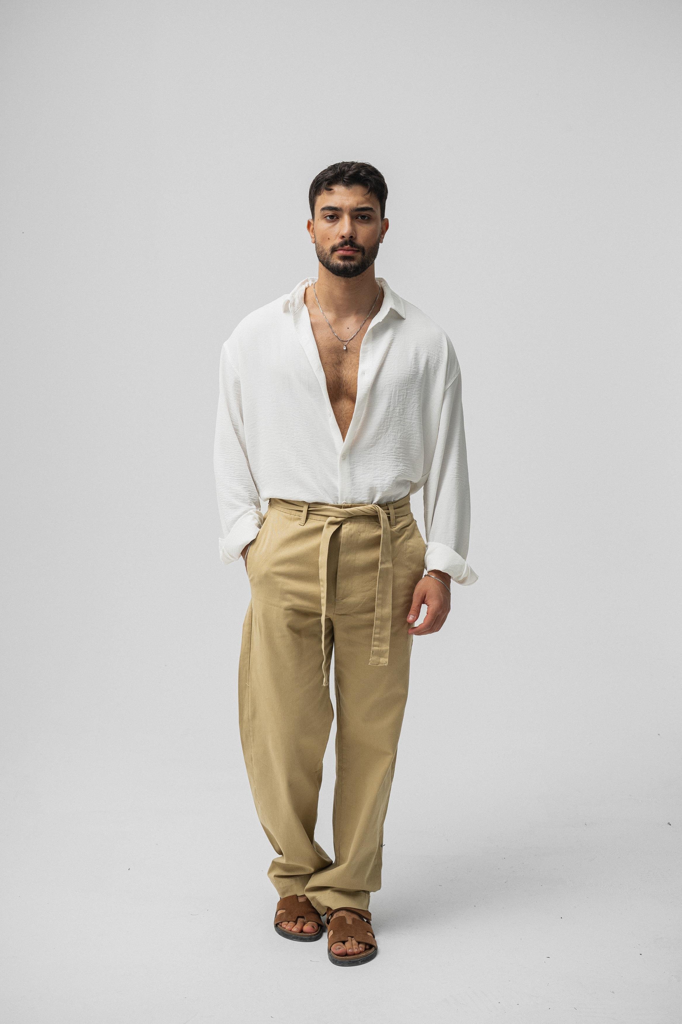 Kuşaklı Baggy Pantolon Mint