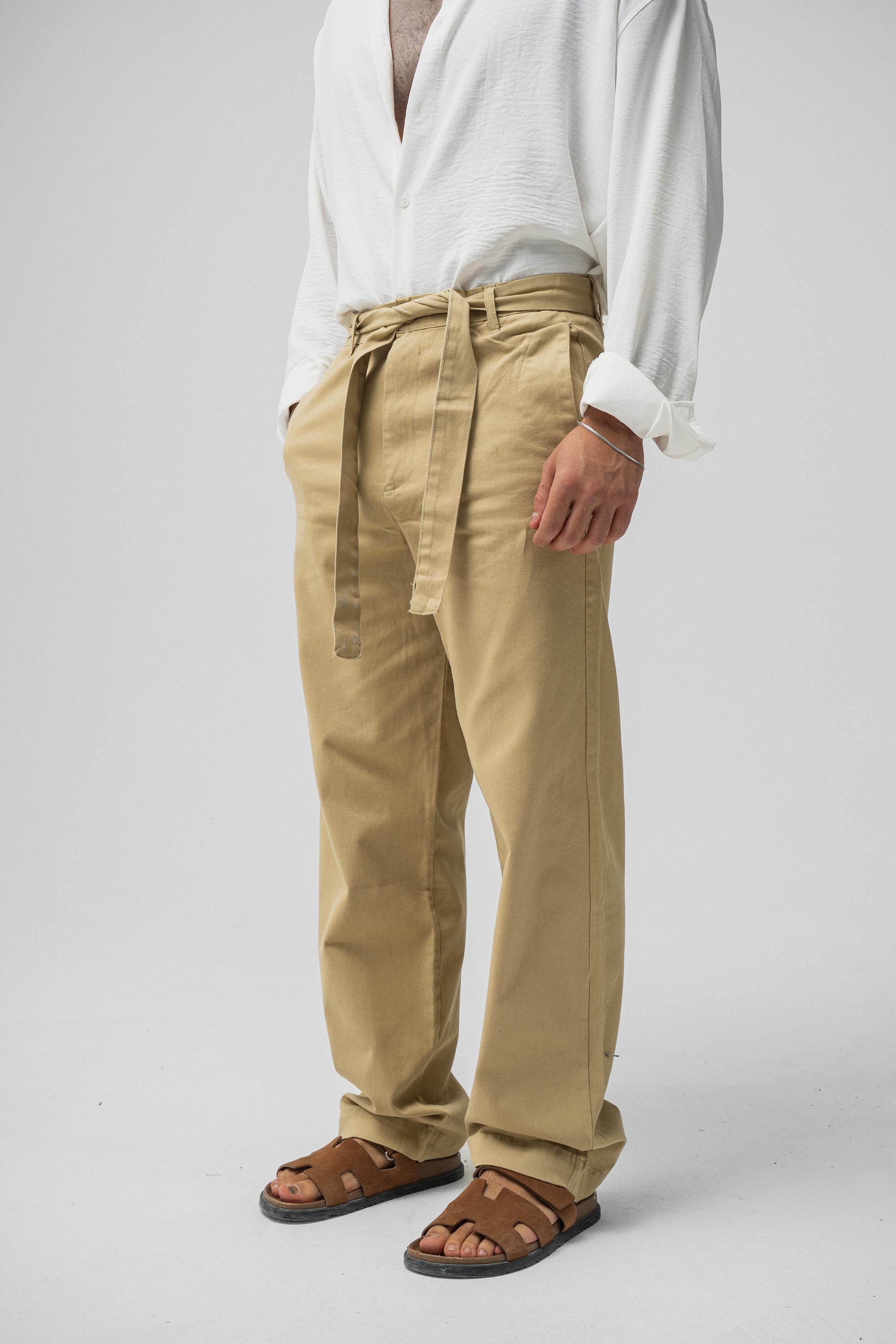 Kuşaklı Baggy Pantolon Mint