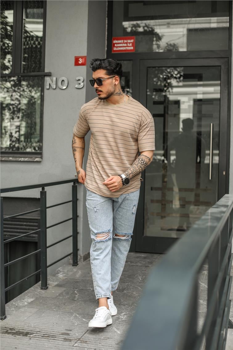 LESSİSMORE Oversize T-Shirt Kahve