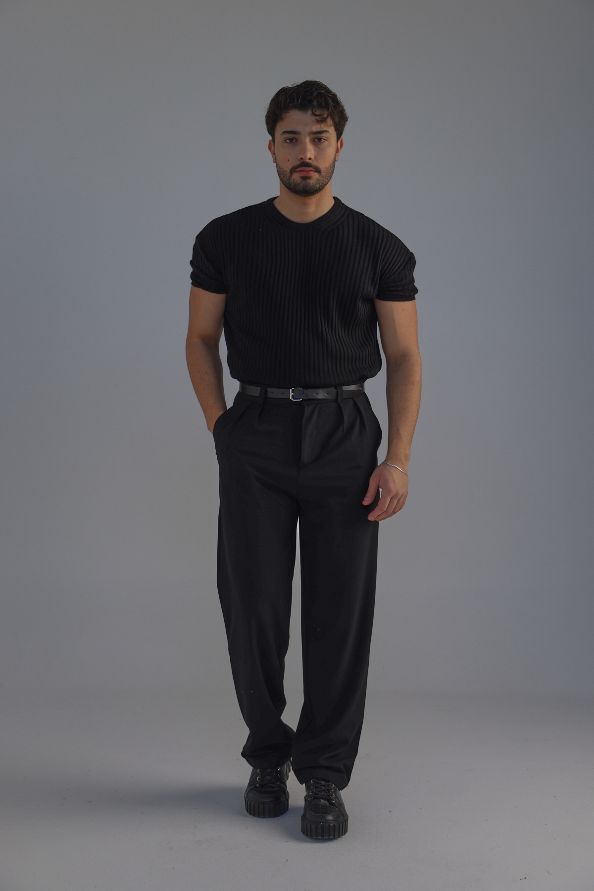 Loose Fit Oversize Triko Tshirt Siyah