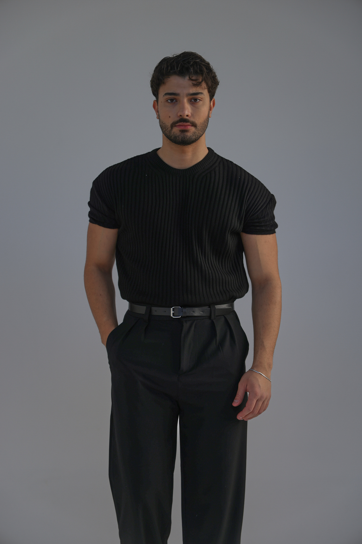 Loose Fit Oversize Triko Tshirt Siyah