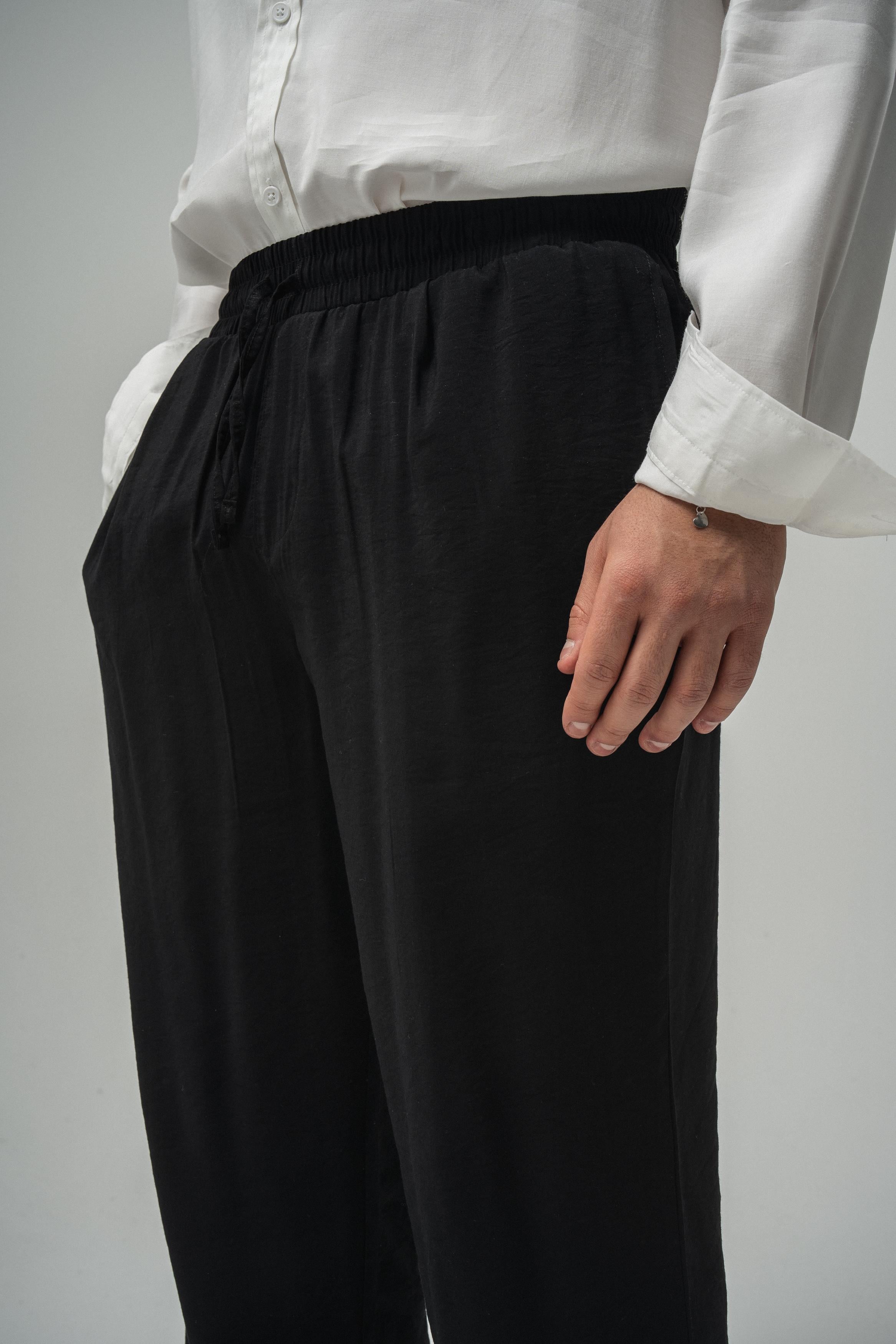 Tensel Kumaş Baggy Pant. Siyah