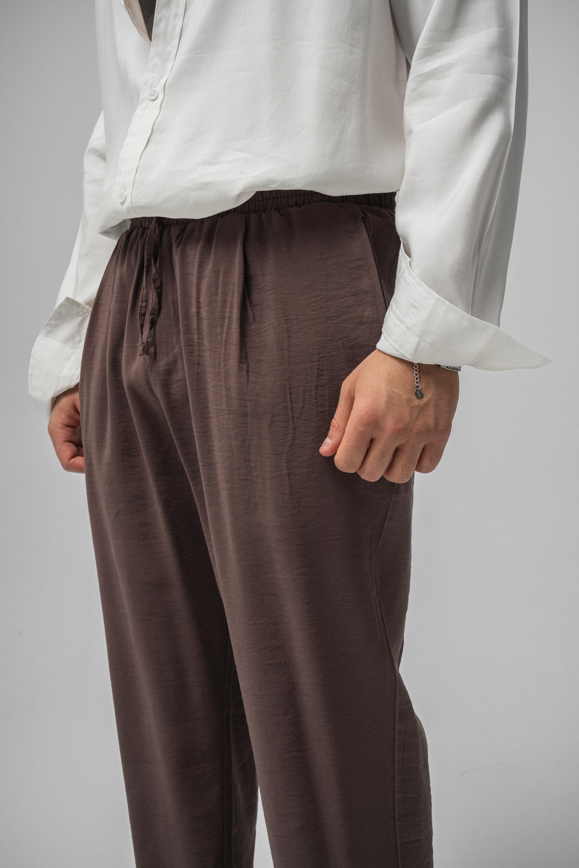 Lyocell Kumaş Baggy Pant. Kahve