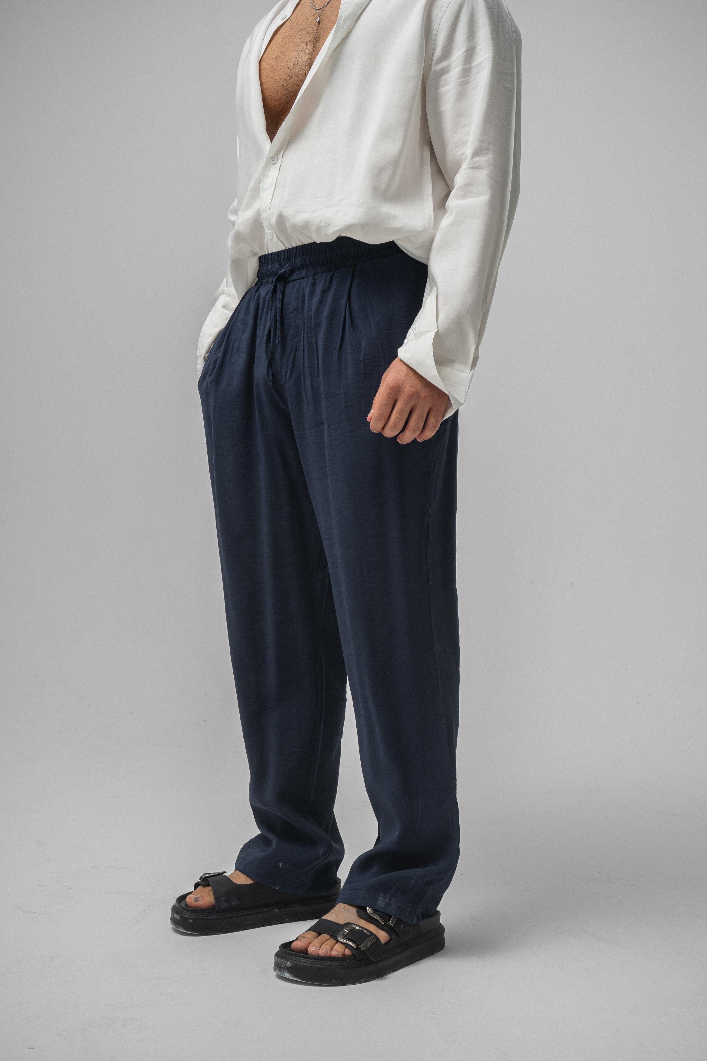 Lyocell Kumaş Baggy Pant. Lacivert
