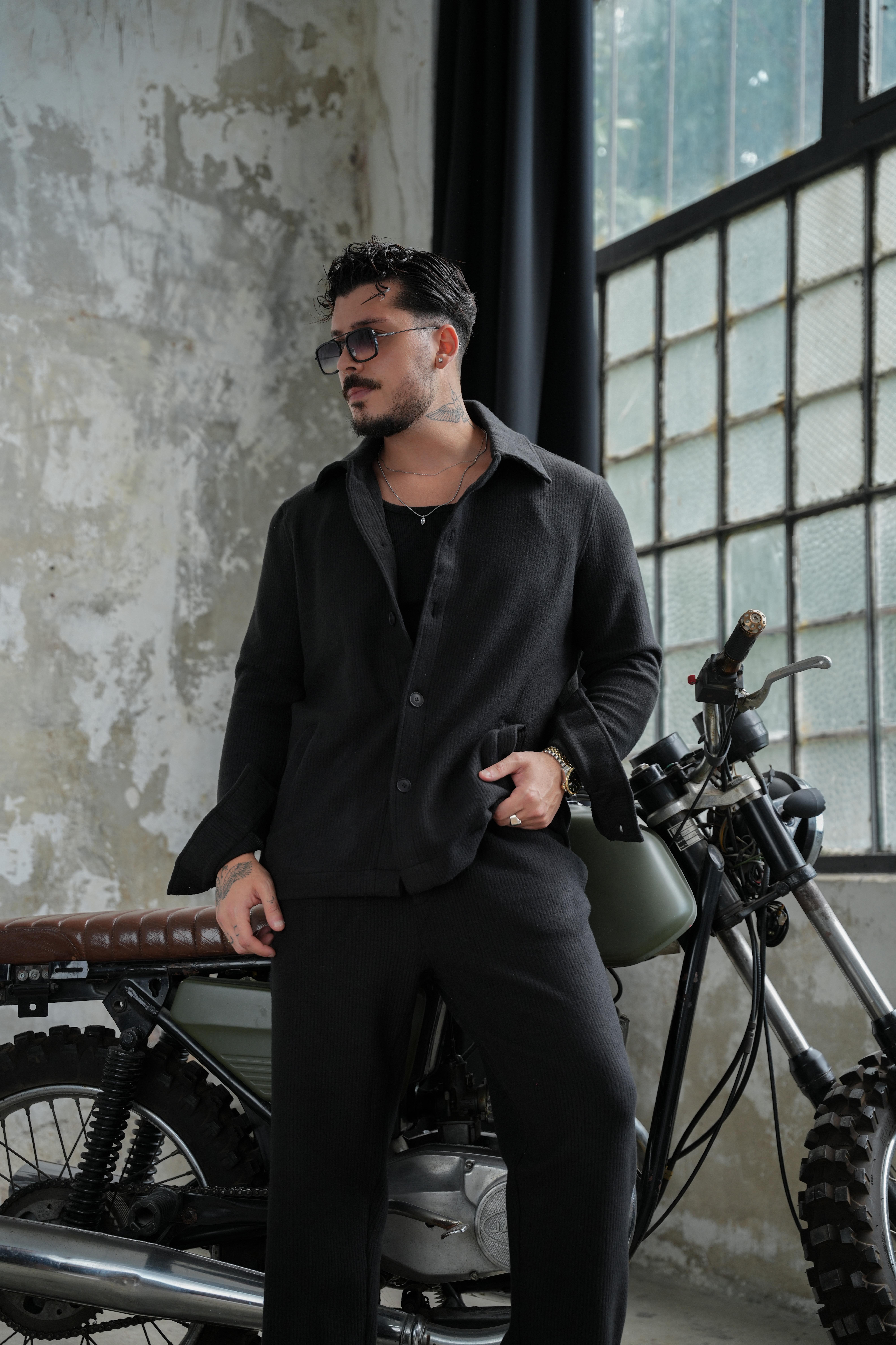 Milan Fitilli Ceket Siyah