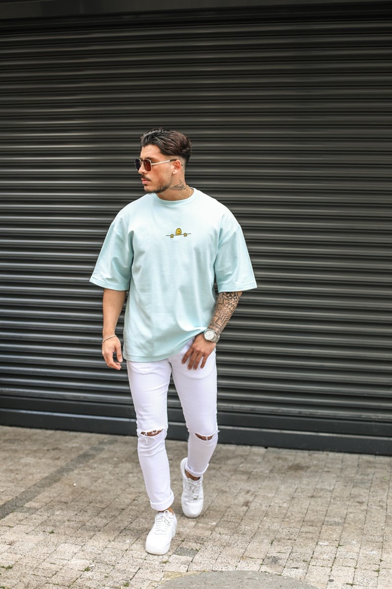 Minimal Baskılı Super Oversize T-Shirt