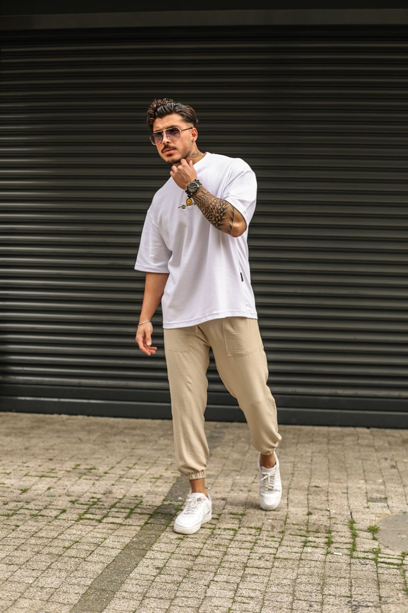 Minimal Baskılı Super Oversize T-Shirt