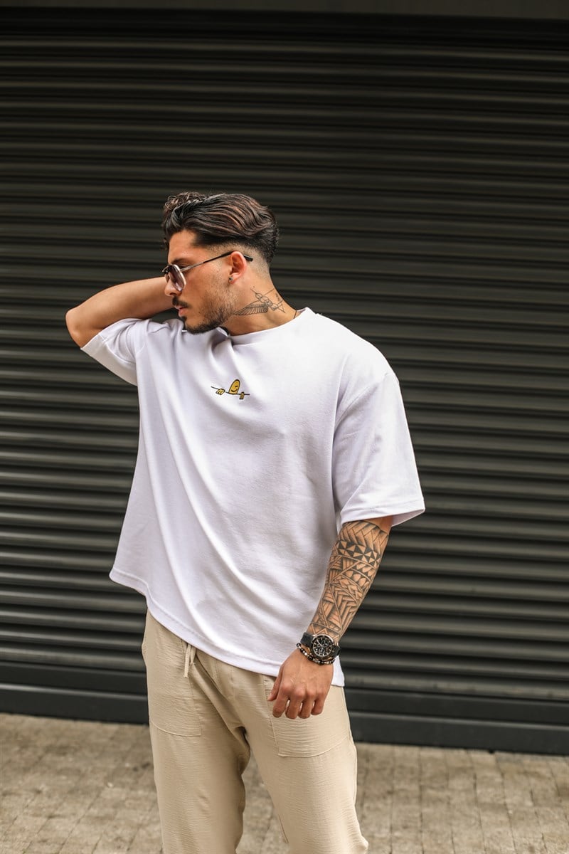 Minimal Baskılı Super Oversize T-Shirt