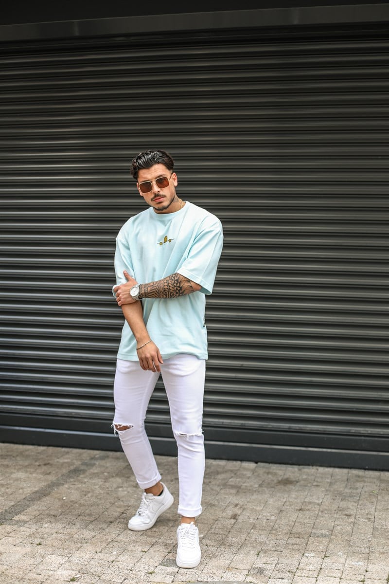 Minimal Baskılı Super Oversize T-Shirt