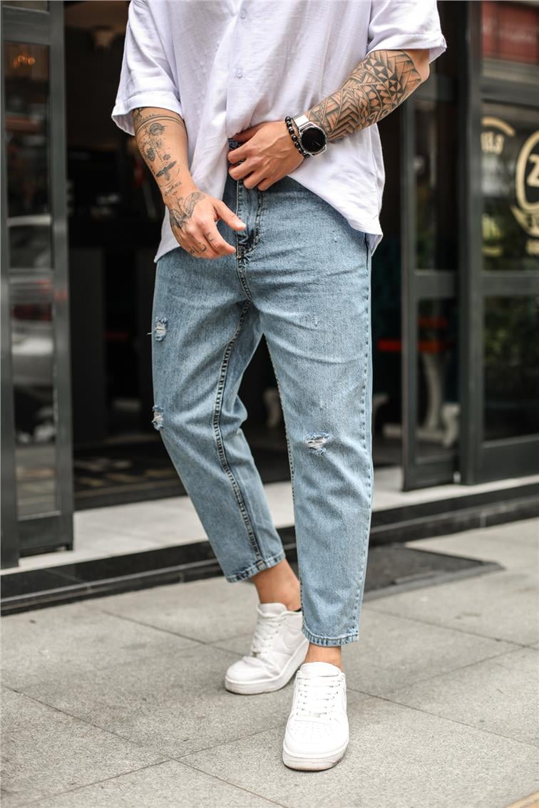 Minimal Mom Jean Yıkamalı Mavi