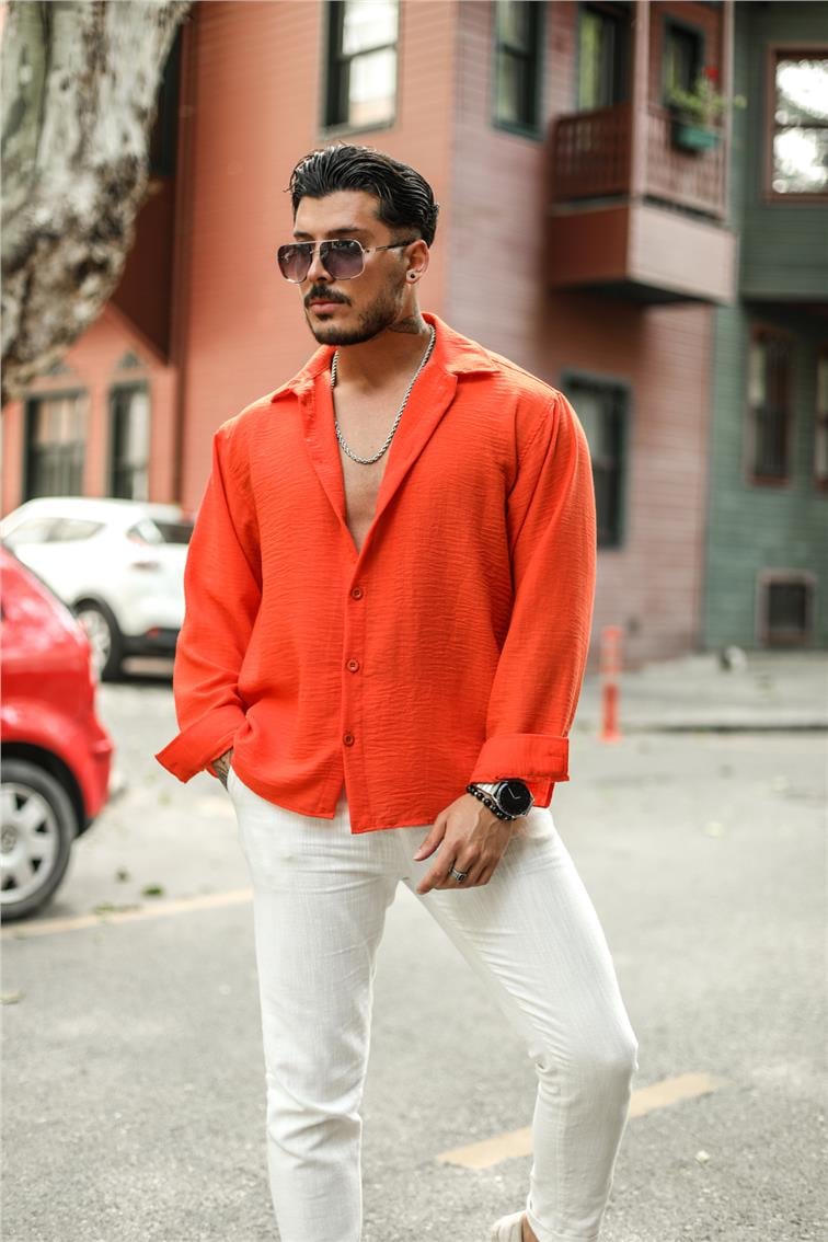 Non Iron Oversize Gömlek Kırmızı