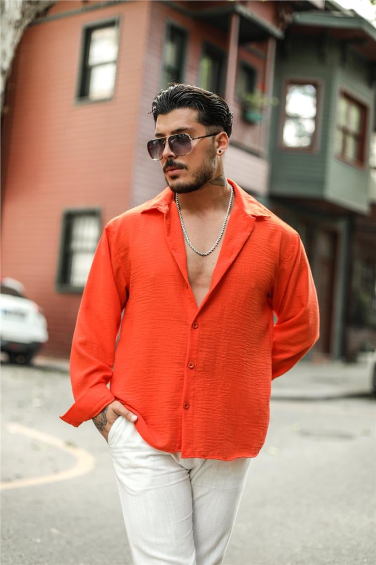 Non Iron Oversize Gömlek Kırmızı