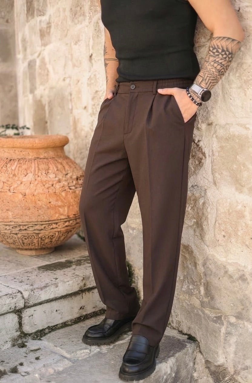 Nw Baggy Klasik Pantolon Acı Kahve