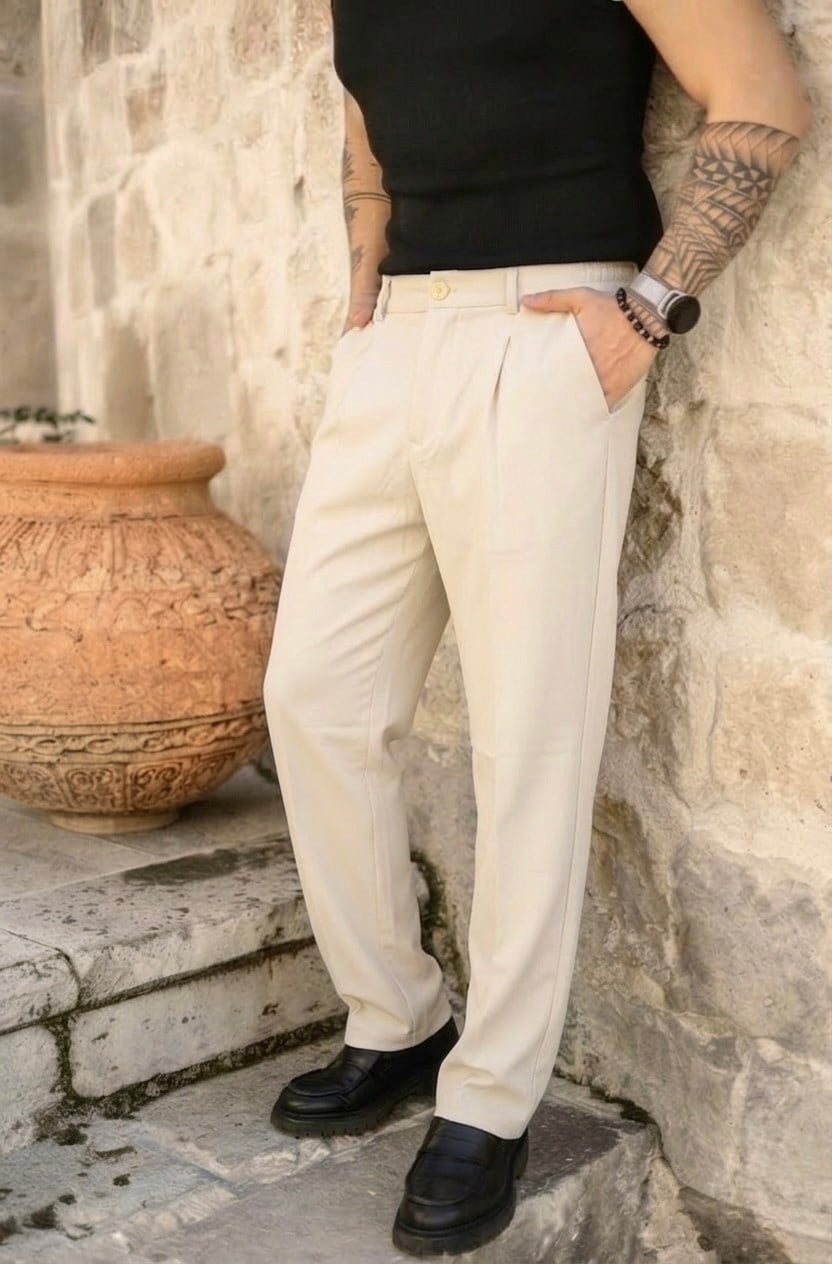 Nw Baggy Klasik Pantolon Krem