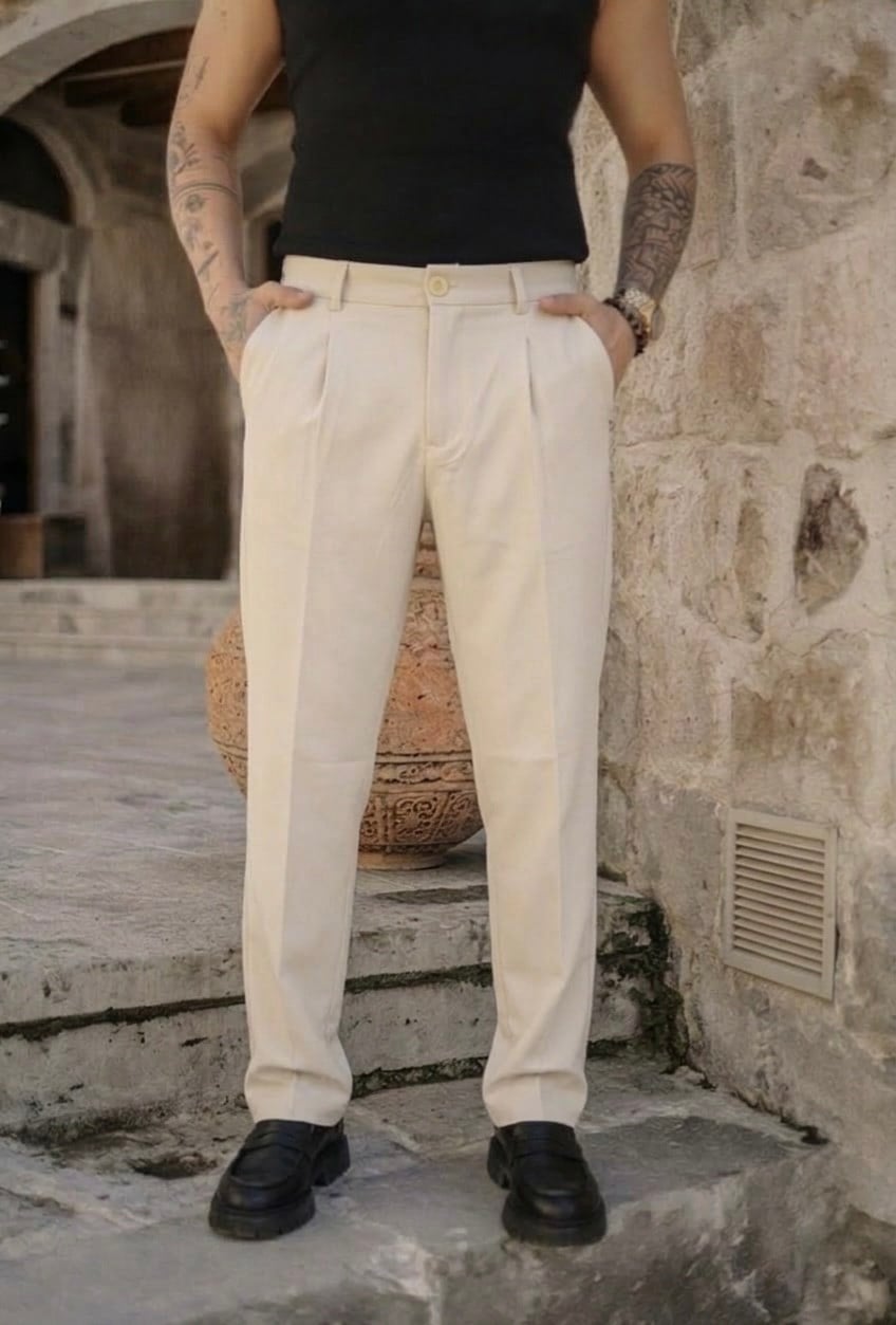 Nw Baggy Klasik Pantolon Krem