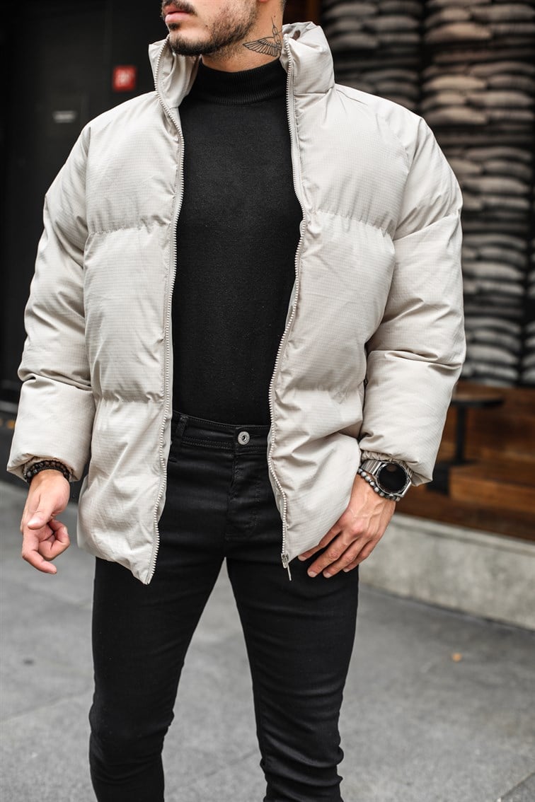 Oregom Kumaş Şişme Oversize  Mont