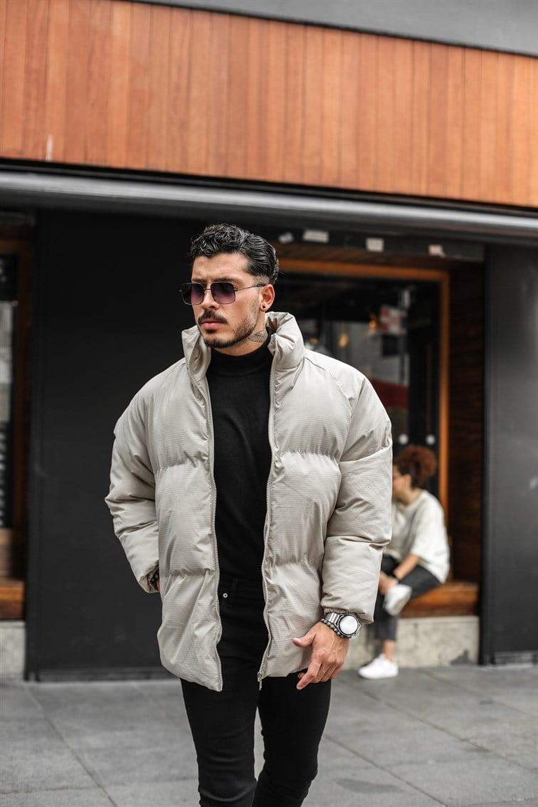 Oregom Kumaş Şişme Oversize  Mont