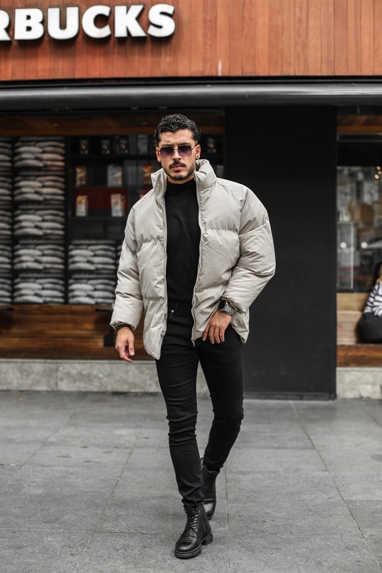 Oregom Kumaş Şişme Oversize  Mont