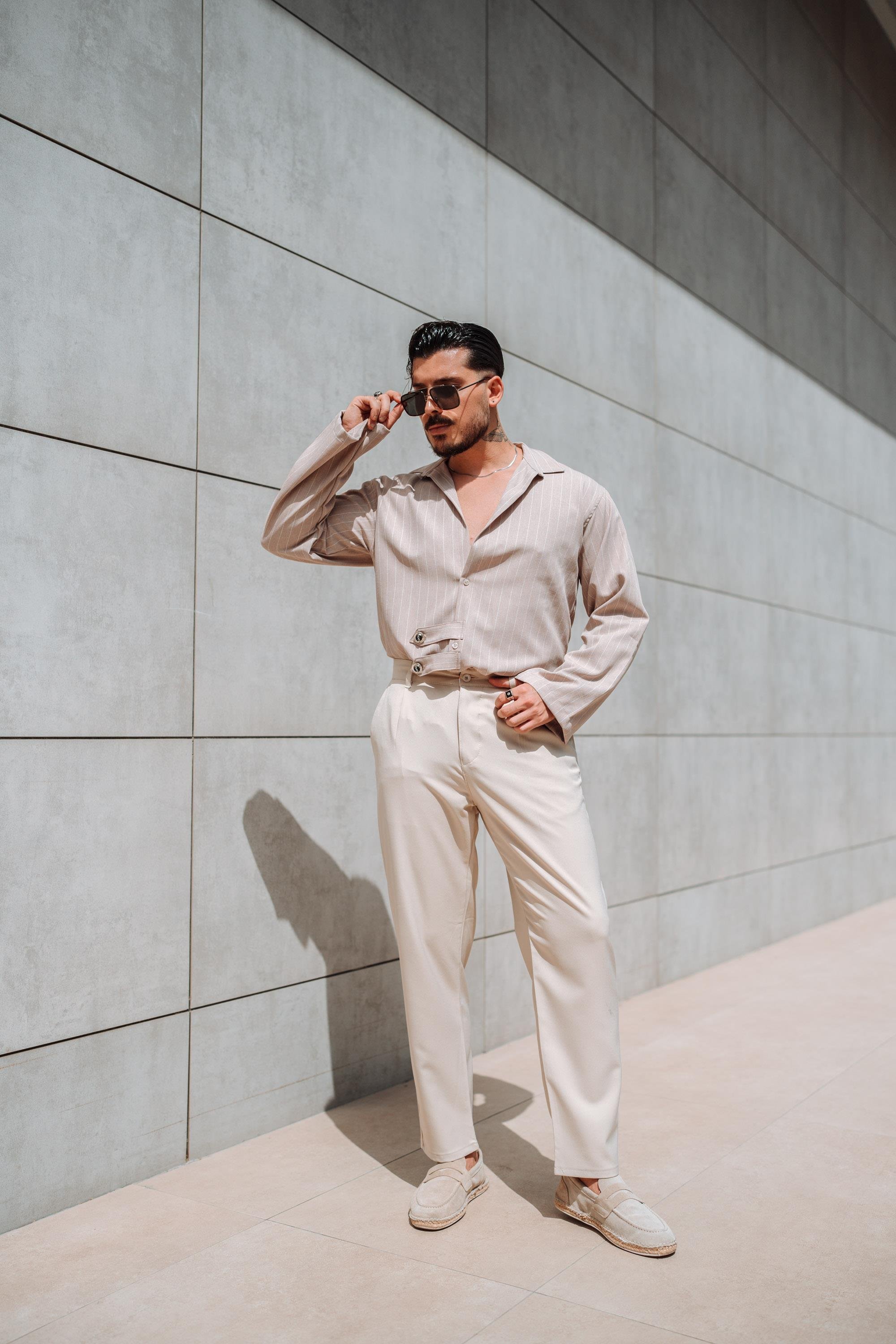 OUTFİT-MAN Mom Pantolon Krem