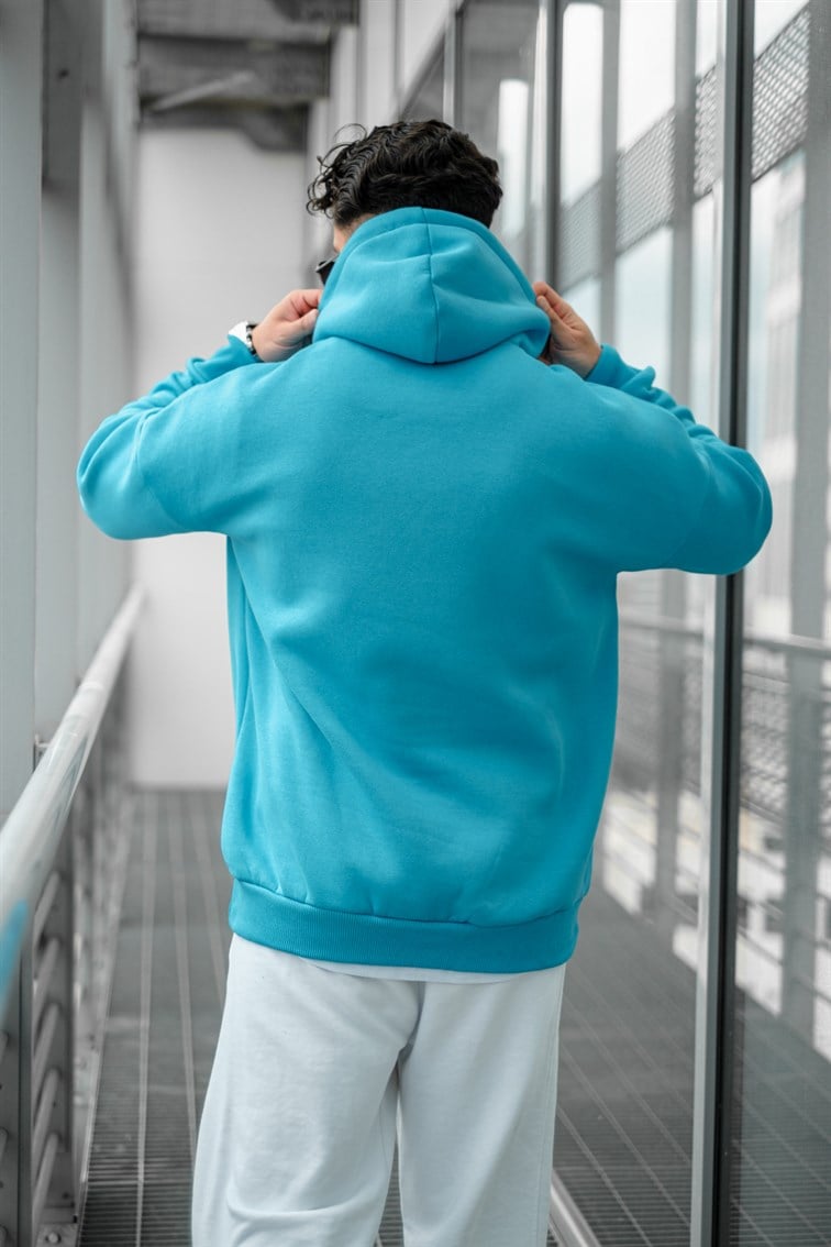 Oversize Basıc Kapüşonlu Unisex Sweatshirt