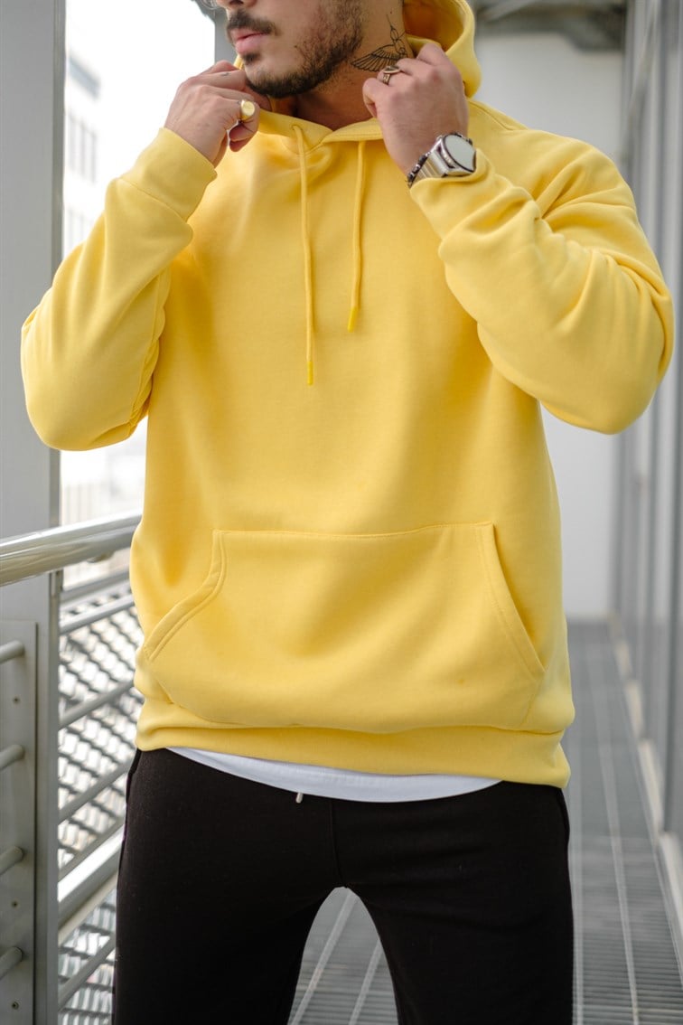 Oversize Basıc Kapüşonlu Unisex Sweatshirt