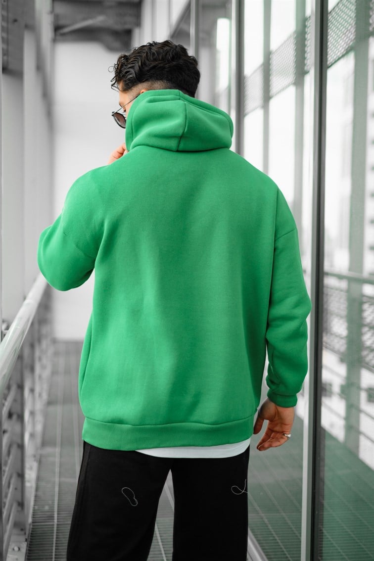 Oversize Basıc Kapüşonlu Unisex Sweatshirt