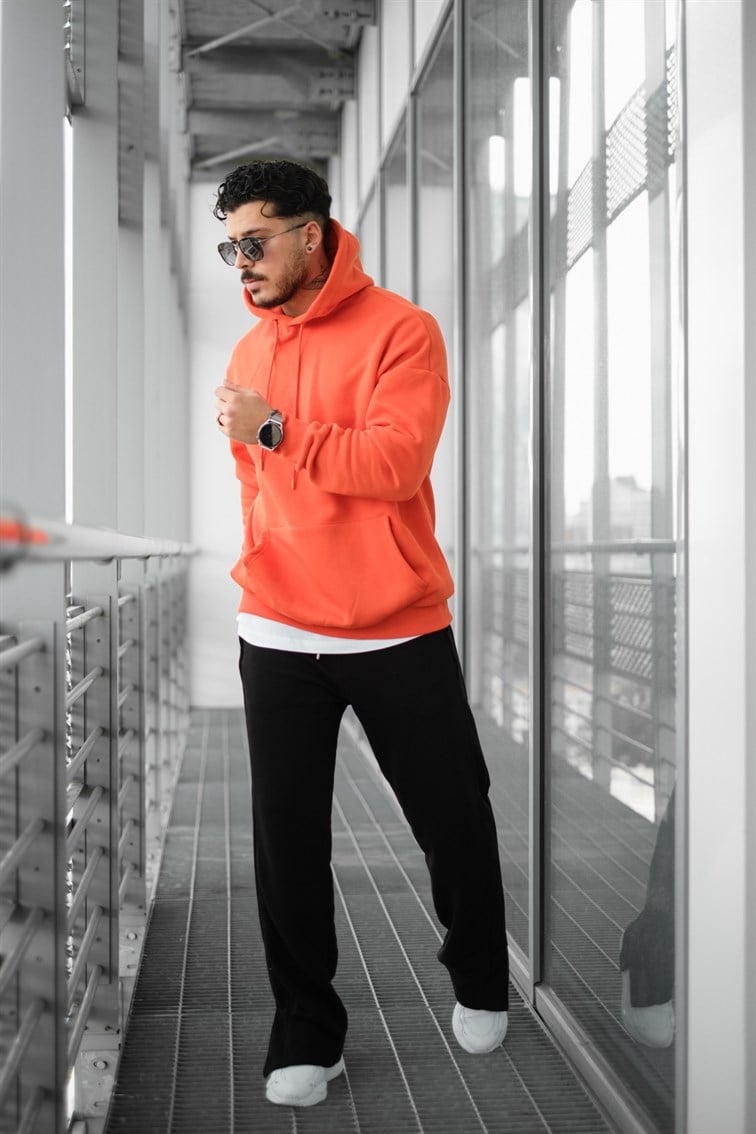 Oversize Basıc Kapüşonlu Unisex Sweatshirt