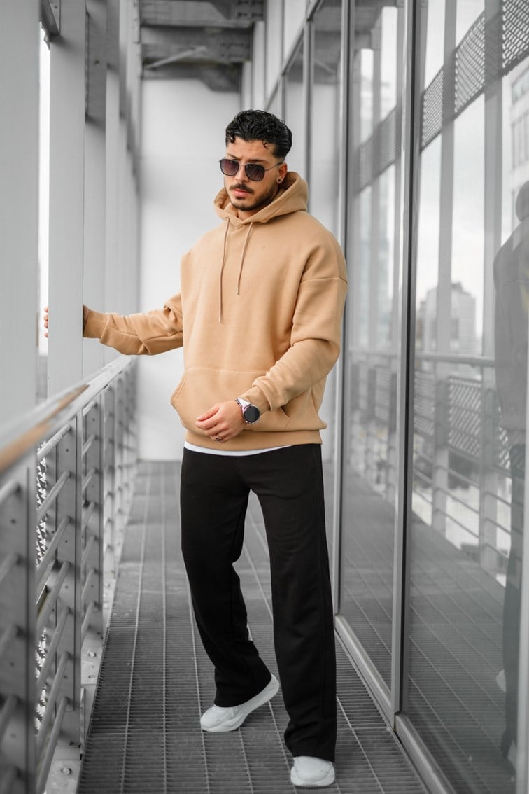 Oversize Basıc Kapüşonlu Unisex Sweatshirt