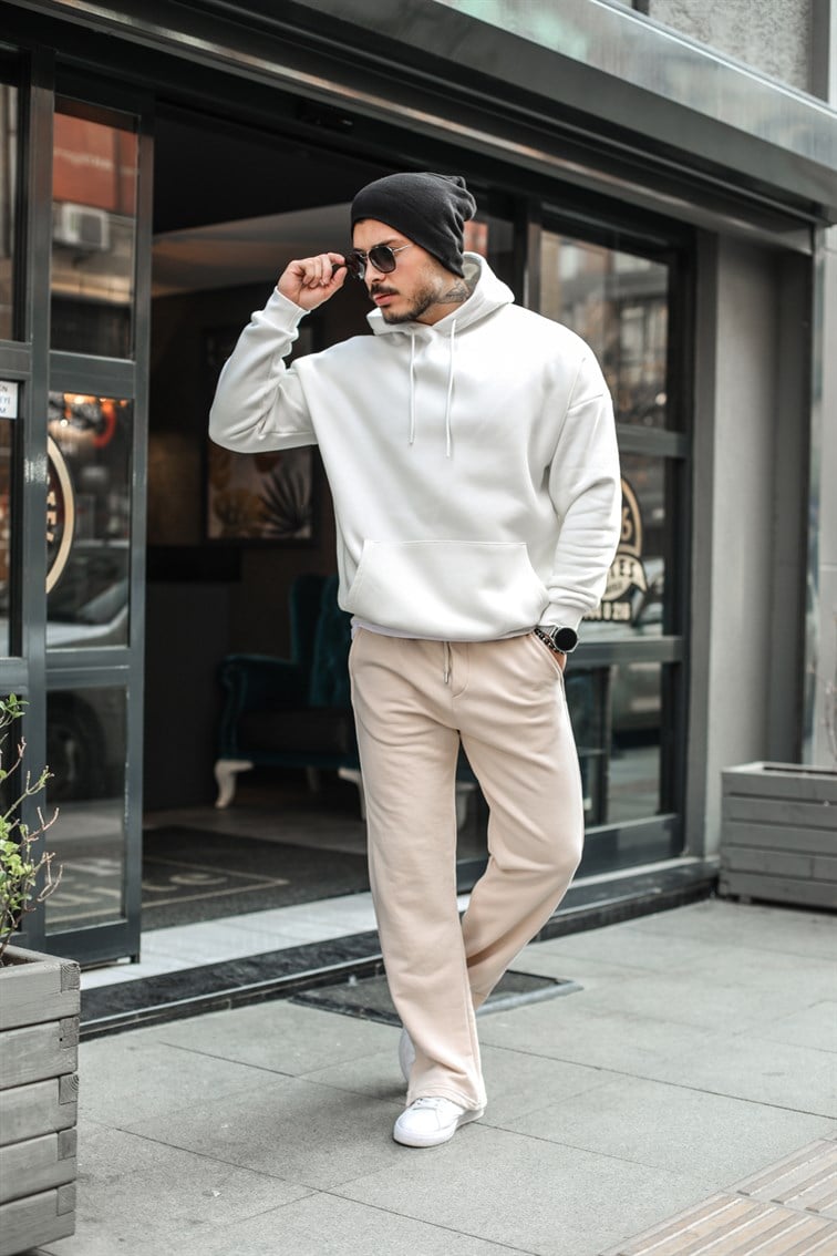 Oversize Basic Kapüşonlu Unisex Sweatshirt